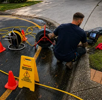 Repairing a burst drain pipe at a Seven Hills home